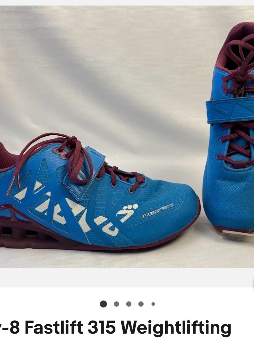 Inov-8 Blue and Burgundy Fastlift 315 Weightlifting Shoes